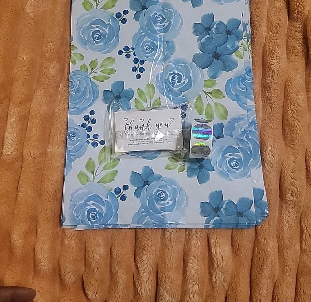 (10) Floral Polymailers (50) Thank You Cards (500) Stickers